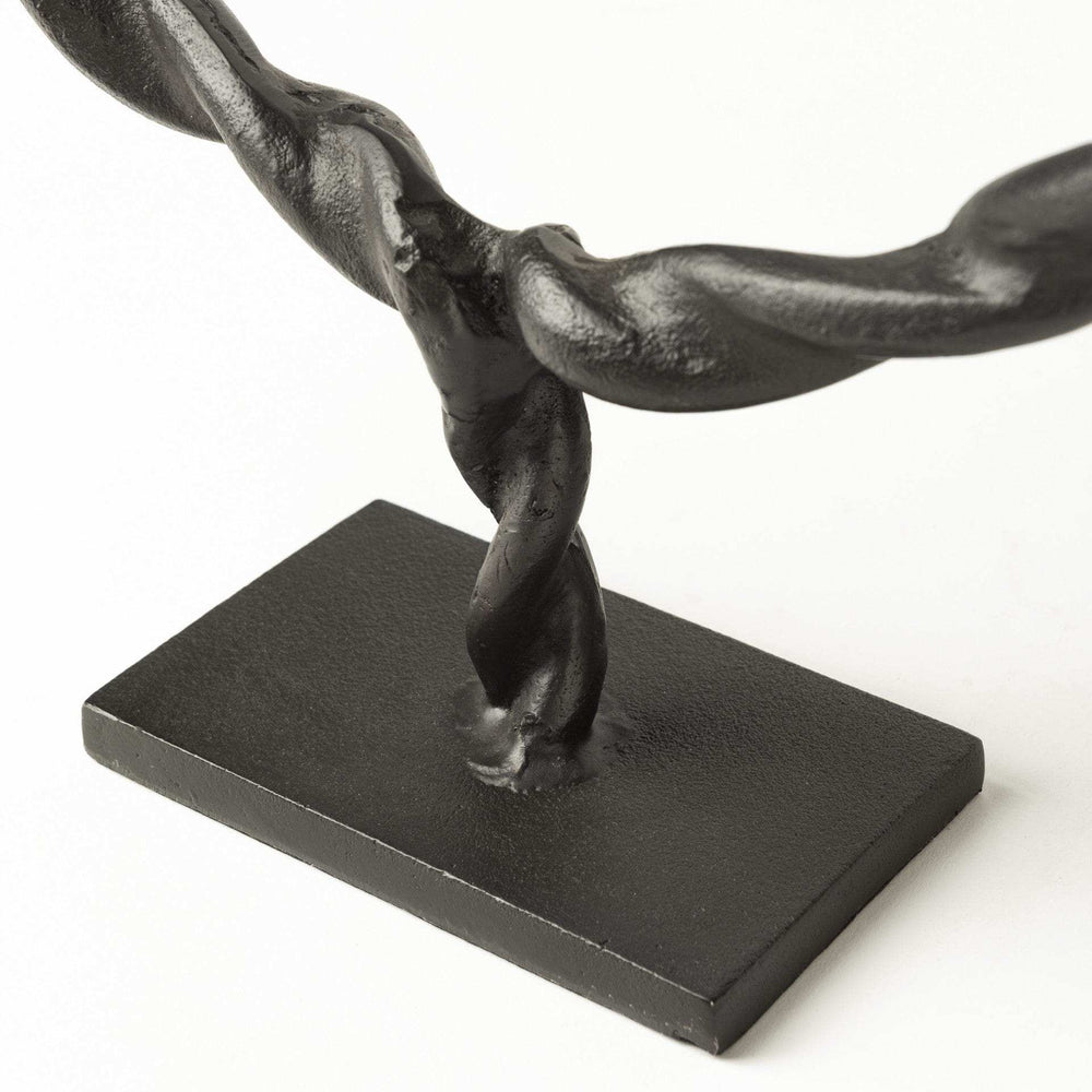 Petite Black Metal Braided Sculpture - Homeroots - Flyclothing LLC
