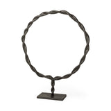 Black Metal Braided Sculpture - Homeroots - Flyclothing LLC