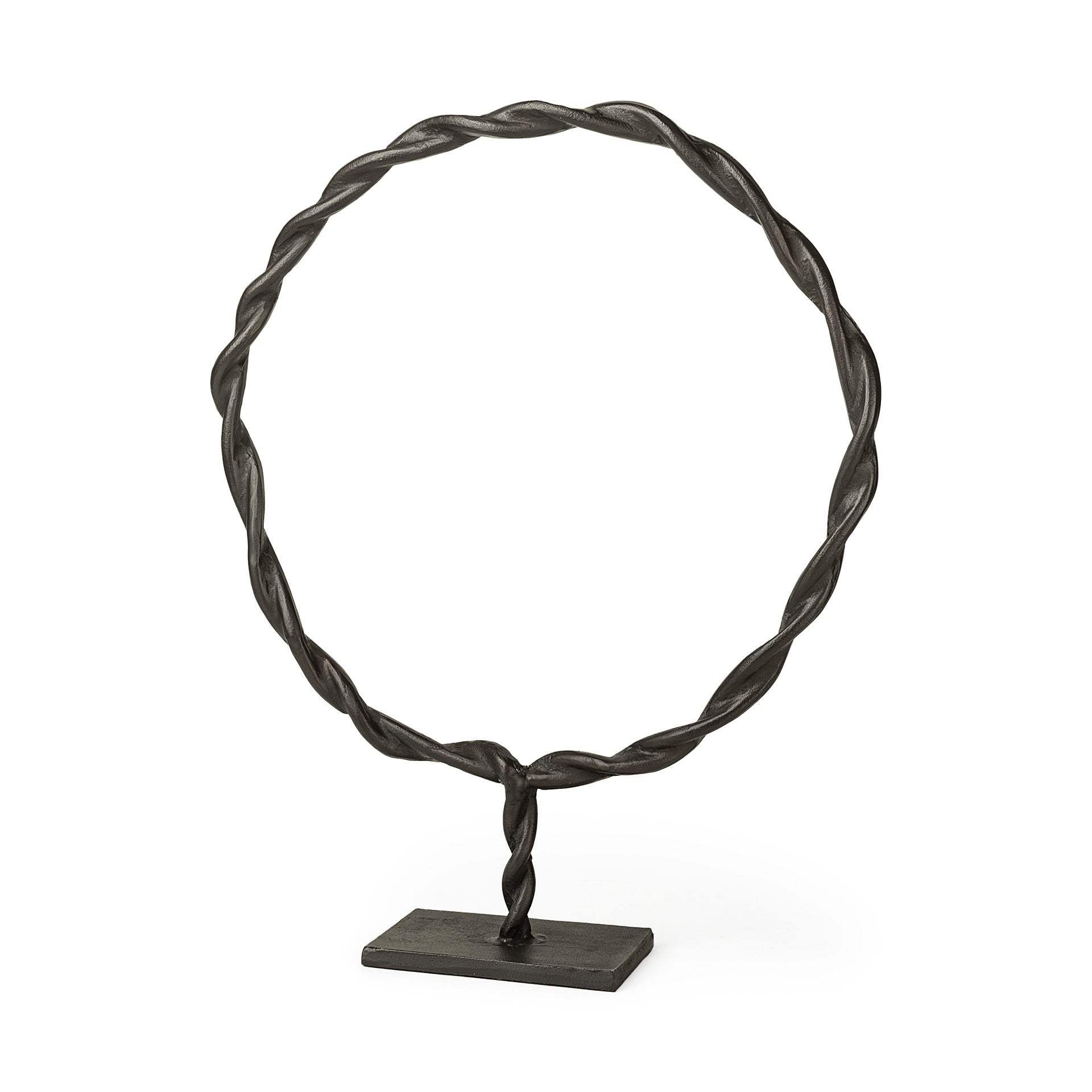 Black Metal Braided Sculpture - Homeroots - Flyclothing LLC