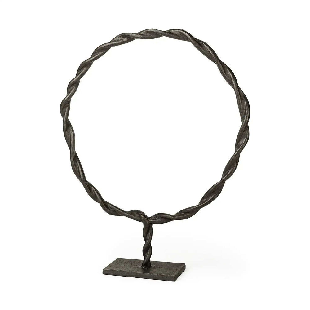 Black Metal Braided Sculpture - Homeroots - Flyclothing LLC