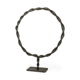 Black Metal Braided Sculpture - Homeroots - Flyclothing LLC