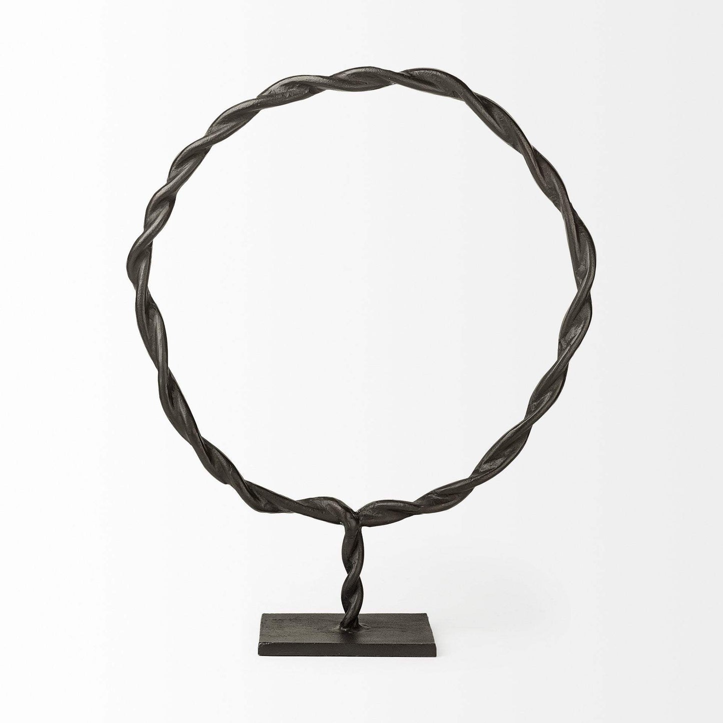 Black Metal Braided Sculpture - Homeroots - Flyclothing LLC