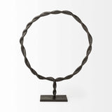 Black Metal Braided Sculpture - Homeroots - Flyclothing LLC