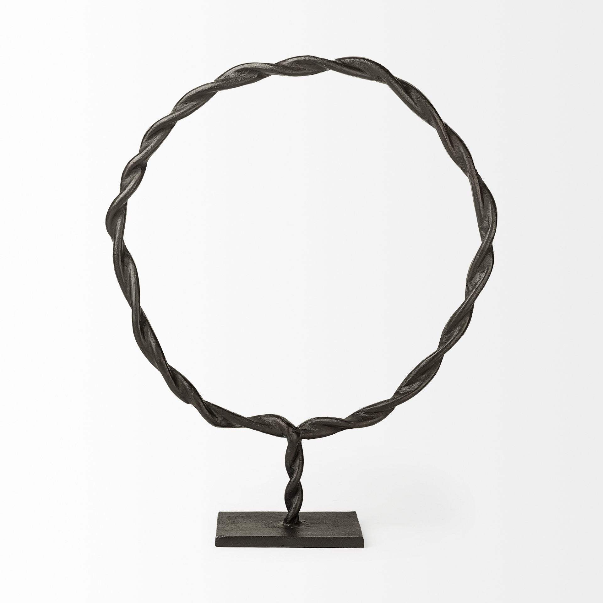 Black Metal Braided Sculpture - Homeroots - Flyclothing LLC
