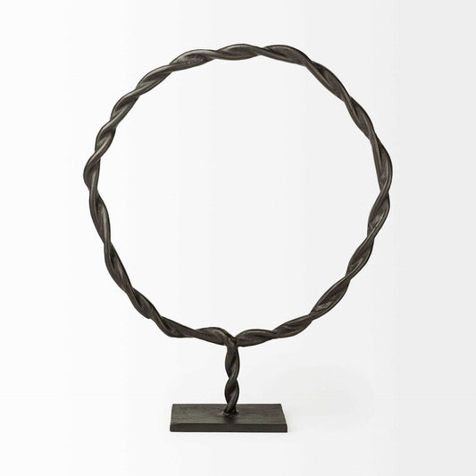 Black Metal Braided Sculpture - Homeroots - Flyclothing LLC