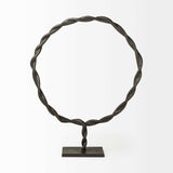Black Metal Braided Sculpture - Homeroots - Flyclothing LLC