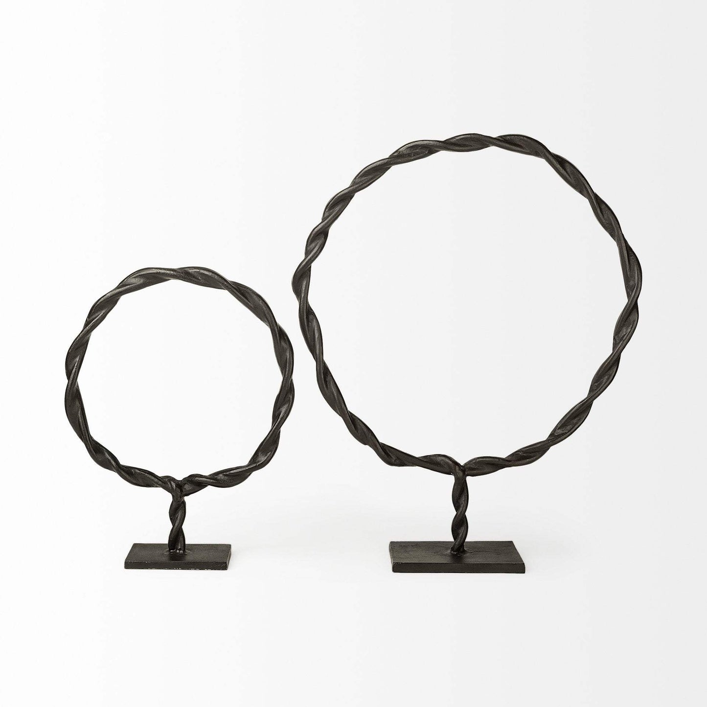 Black Metal Braided Sculpture - Homeroots - Flyclothing LLC