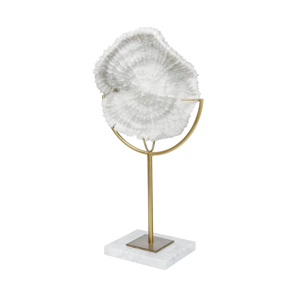 Petite White And Gold Coastal Sculpture - Homeroots