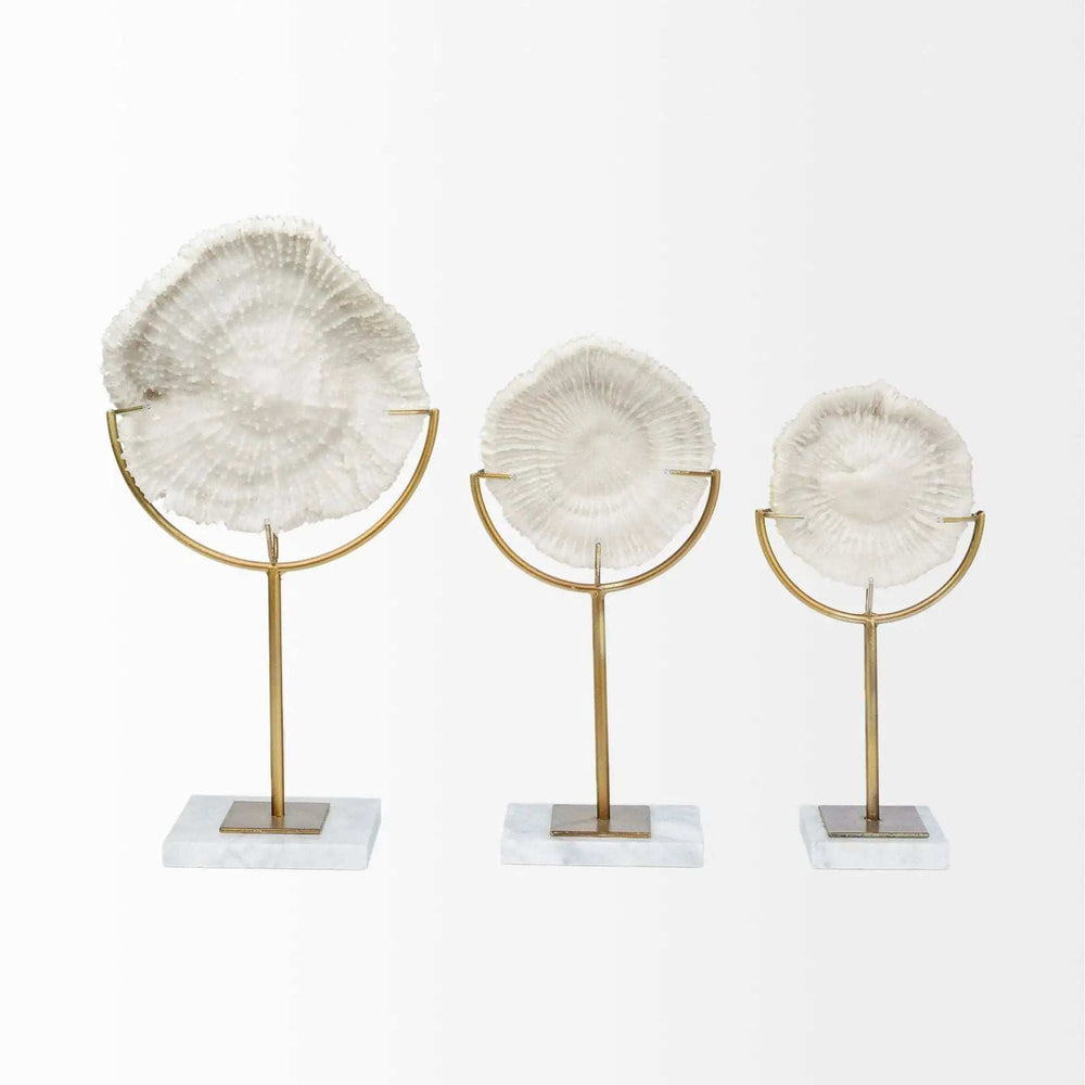 White And Gold Coastal Sculpture - Homeroots - Flyclothing LLC