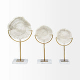 White And Gold Coastal Sculpture - Homeroots