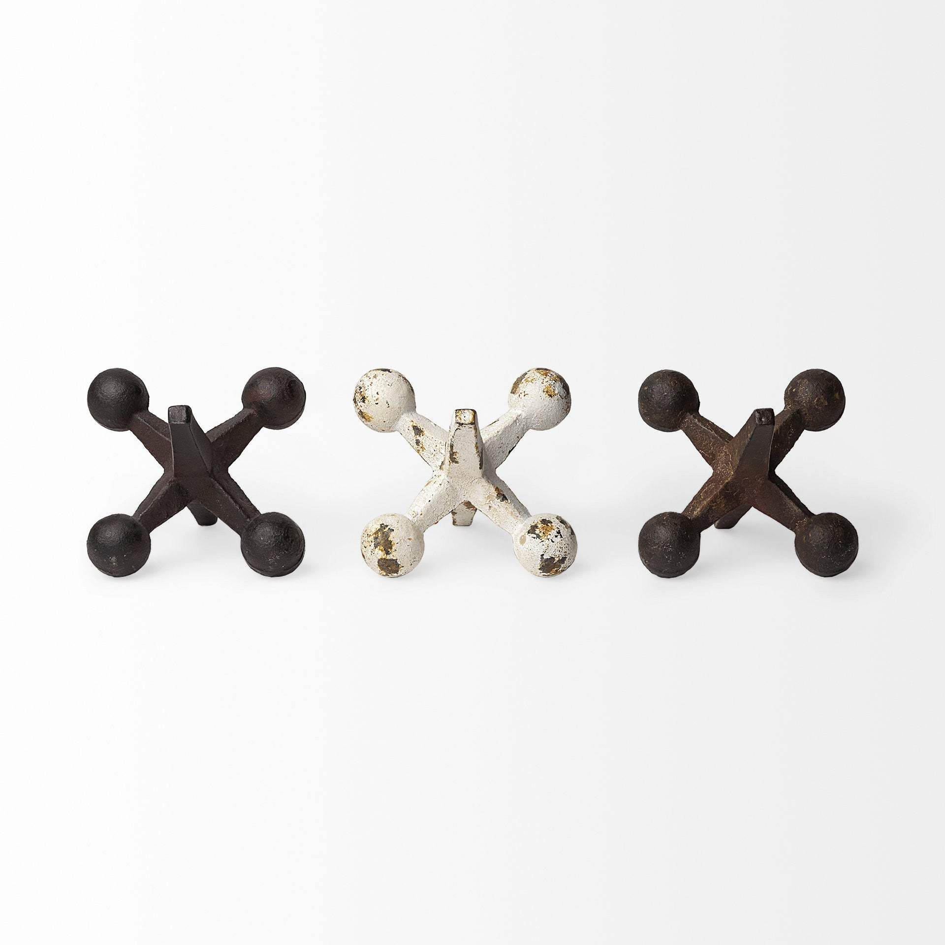 Set Of Three Iron Jack Sculptures - Homeroots - Flyclothing LLC
