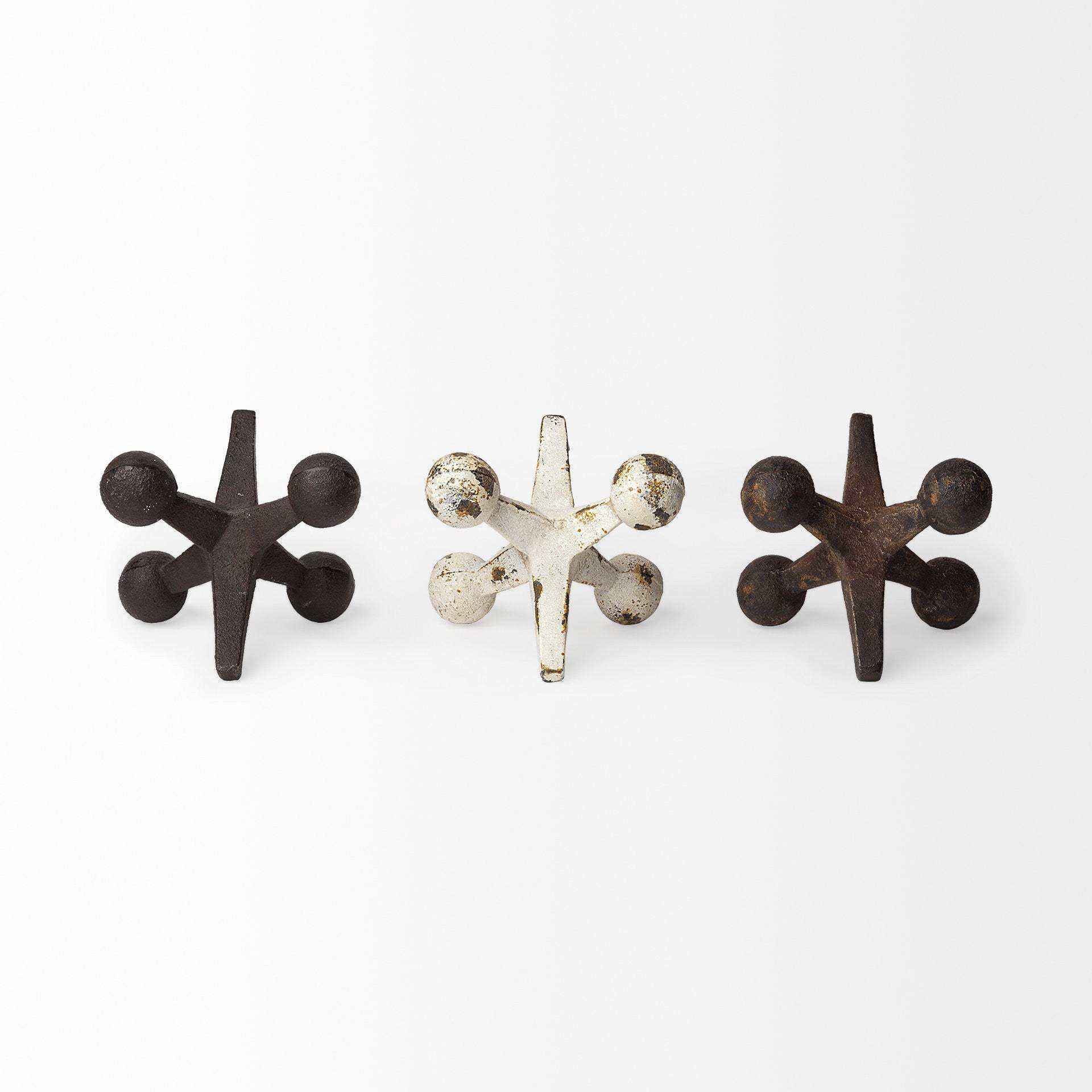Set Of Three Iron Jack Sculptures - Homeroots - Flyclothing LLC