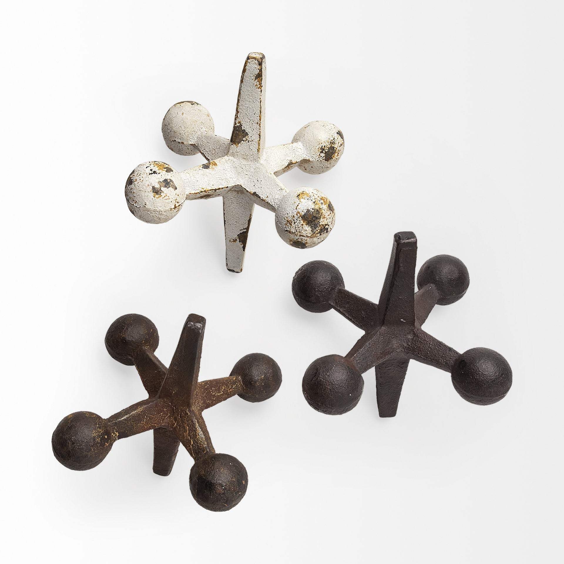 Set Of Three Iron Jack Sculptures - Homeroots - Flyclothing LLC