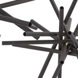 Set Of Two Black Metal Linear Abstract Sculptures - Homeroots