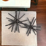 Set Of Two Black Metal Linear Abstract Sculptures - Homeroots