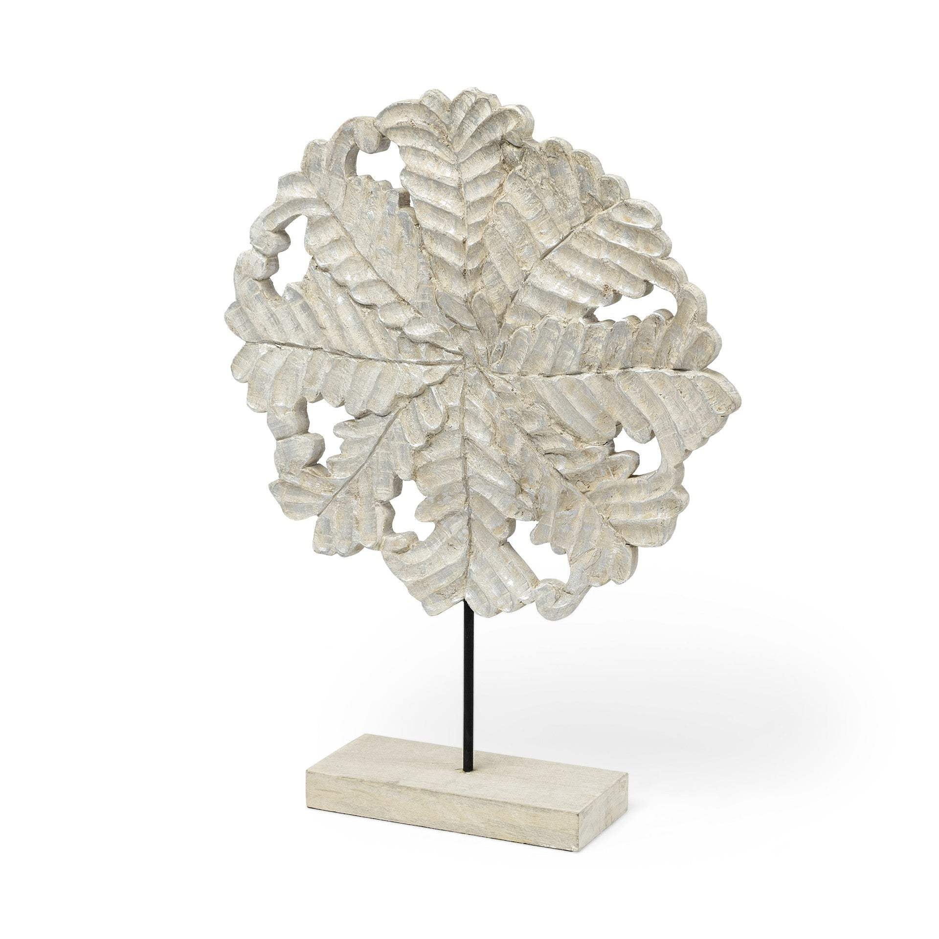 22" White Metal Sculpture - Homeroots - Flyclothing LLC