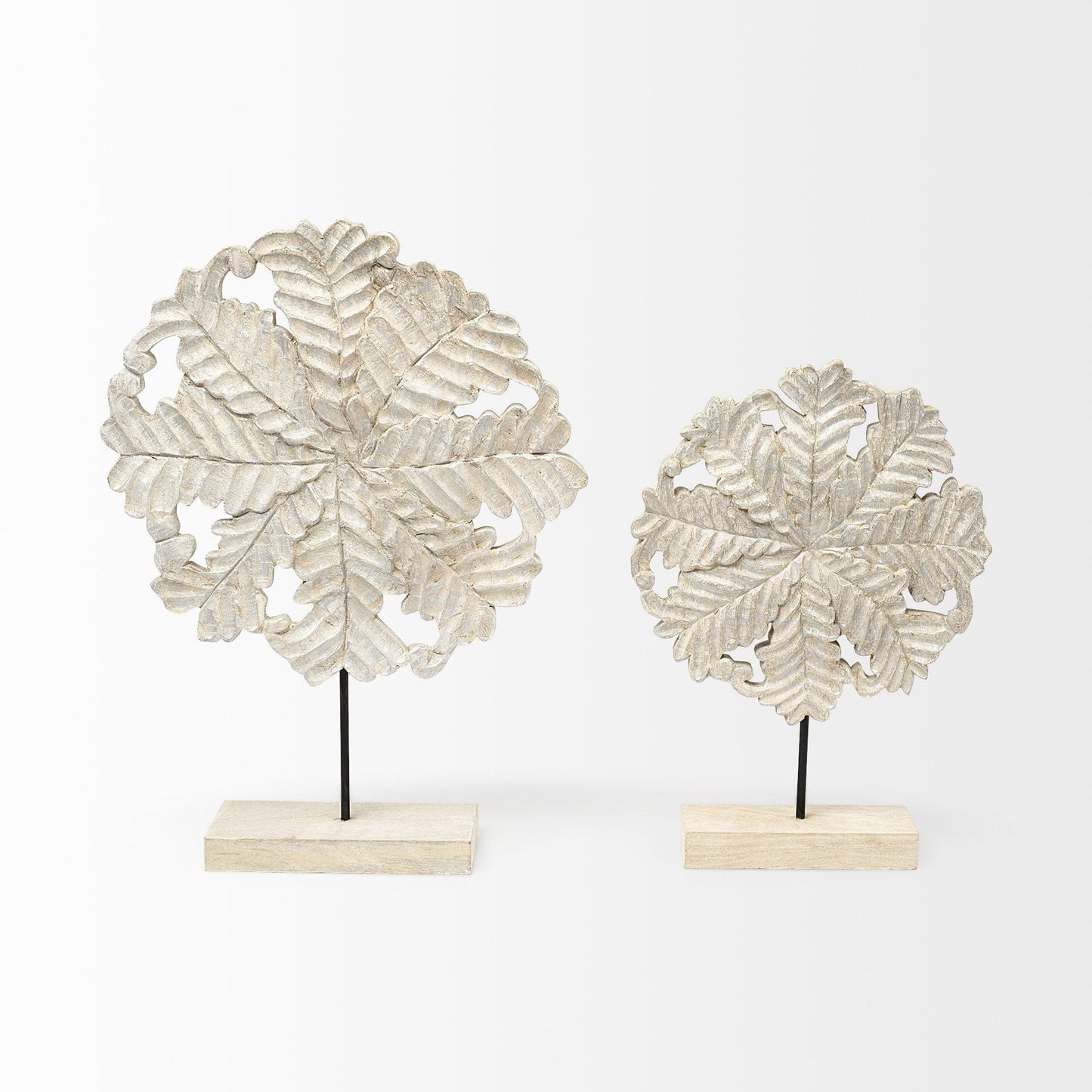 22" White Metal Sculpture - Homeroots - Flyclothing LLC