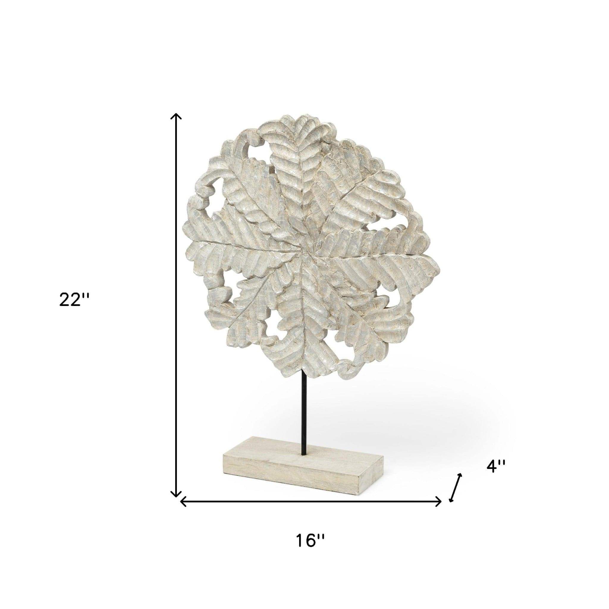 22" White Metal Sculpture - Homeroots - Flyclothing LLC