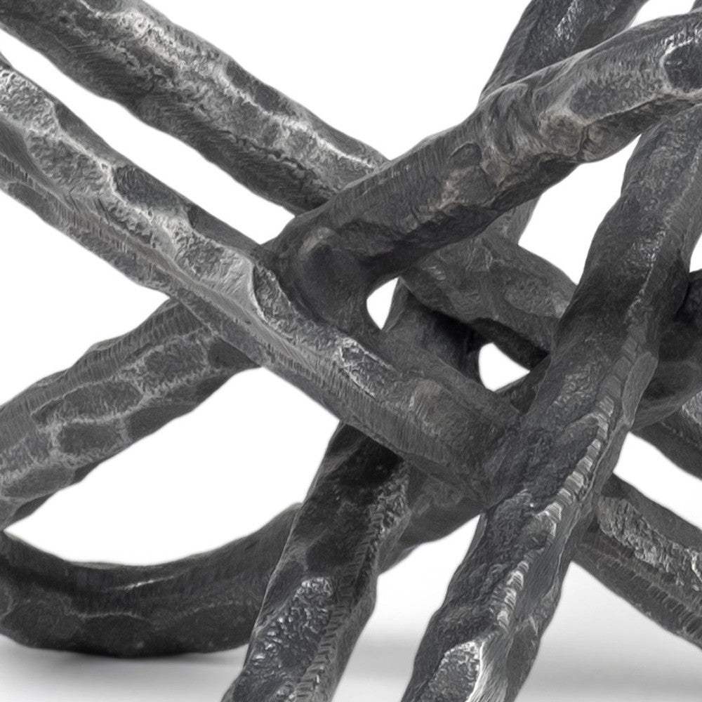 Silver Metal Chain Link Sculpture - Homeroots - Flyclothing LLC