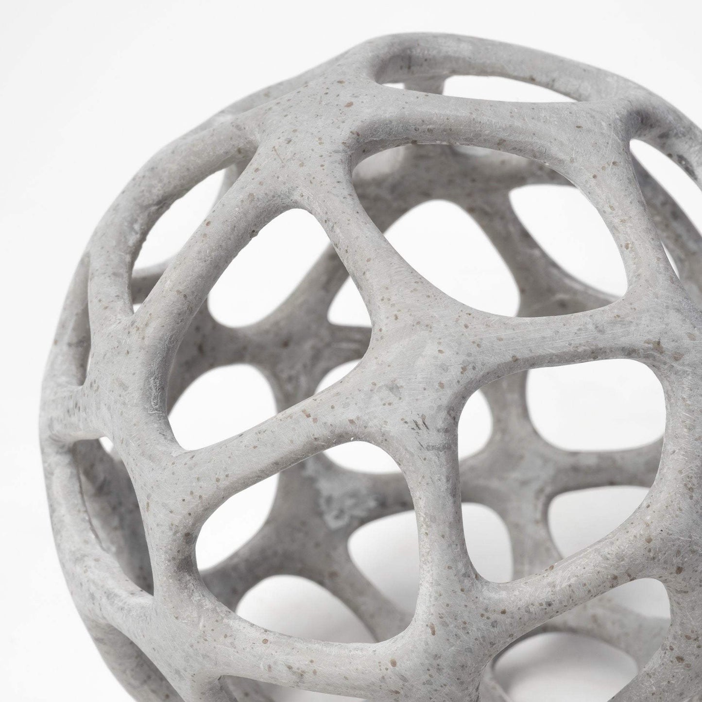 Petite Light Gray Metal Hollow Orb Sculpture - Homeroots - Flyclothing LLC