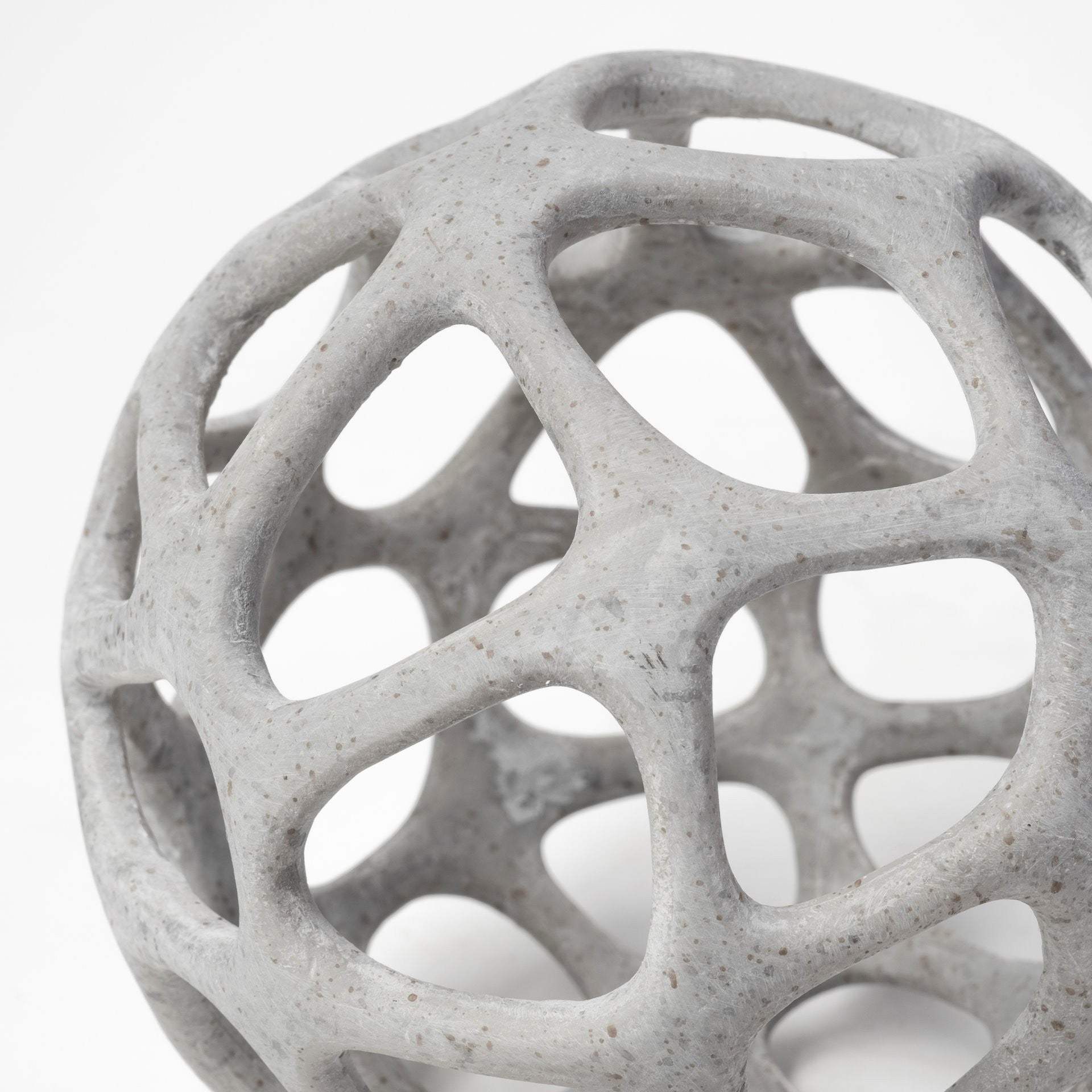 Petite Light Gray Metal Hollow Orb Sculpture - Homeroots - Flyclothing LLC