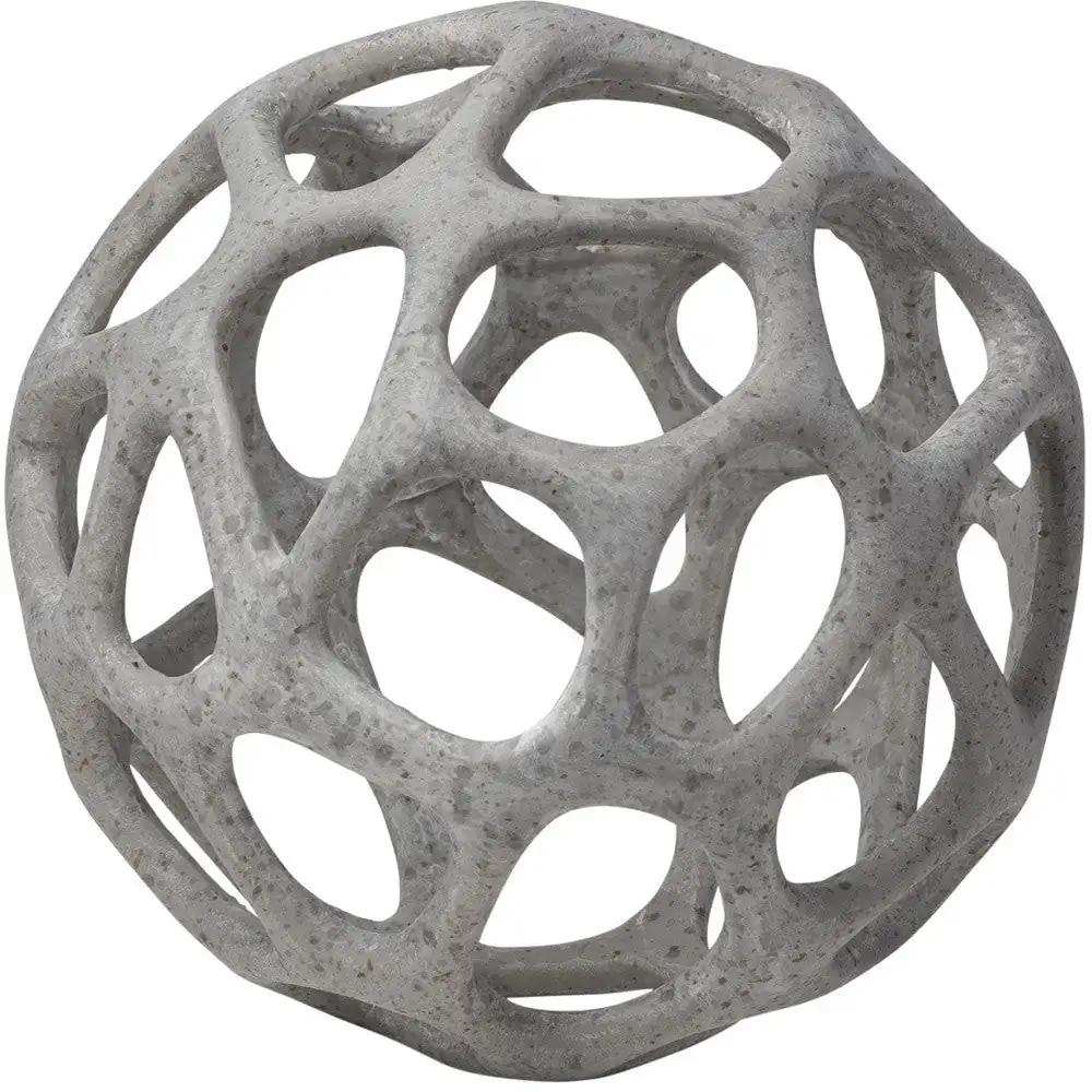 Petite Light Gray Metal Hollow Orb Sculpture - Homeroots - Flyclothing LLC