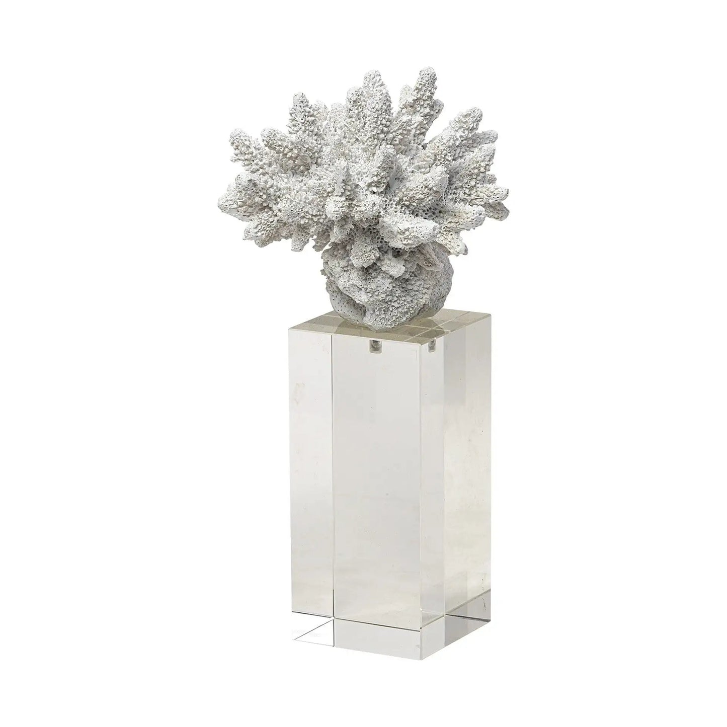 10" White Contempo Coral And Glass Sculpture - Homeroots - Flyclothing LLC