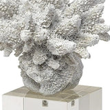 10" White Contempo Coral And Glass Sculpture - Homeroots