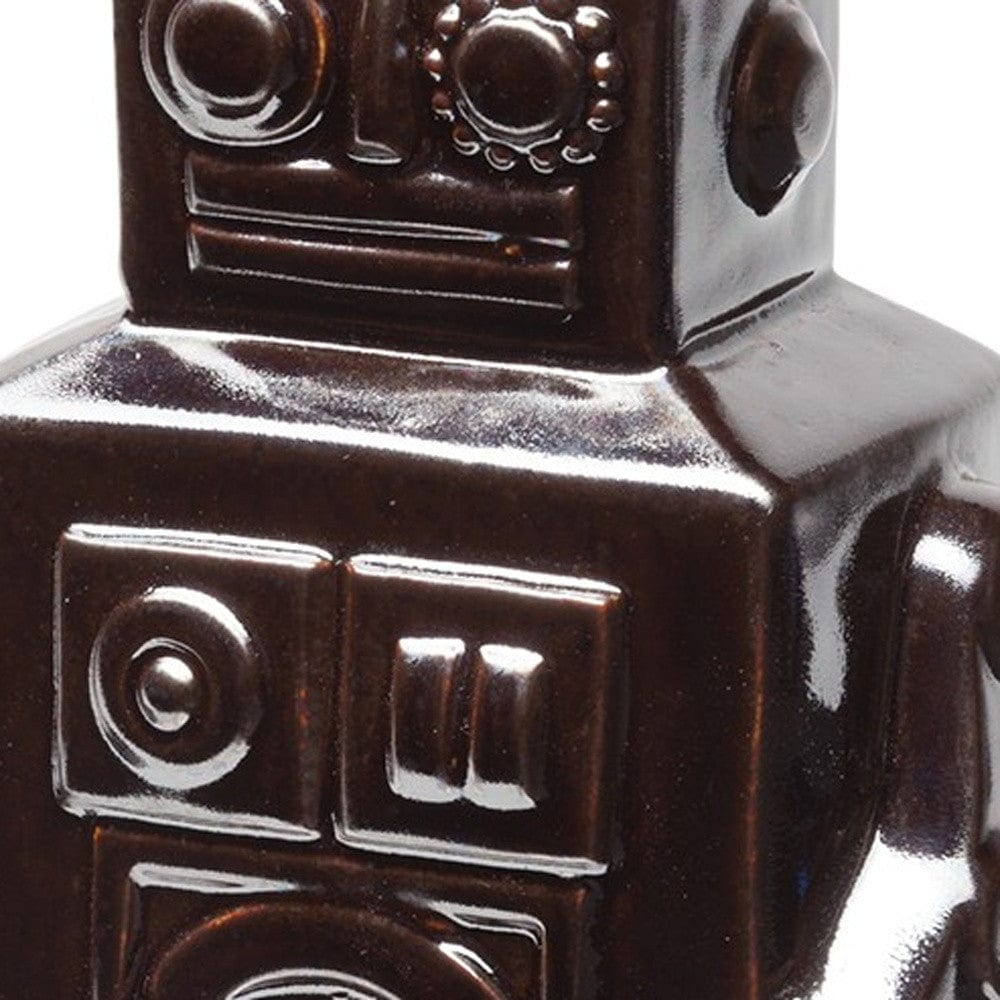 Silver Metal Robot Shaped Sculpture - Homeroots