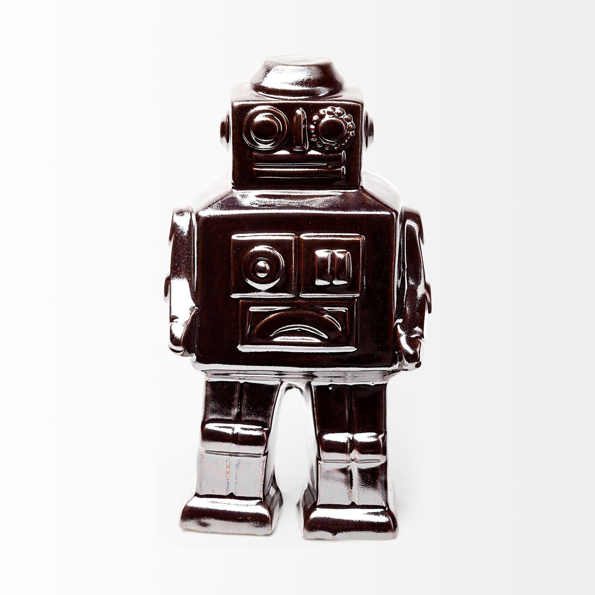 Silver Metal Robot Shaped Sculpture - Homeroots