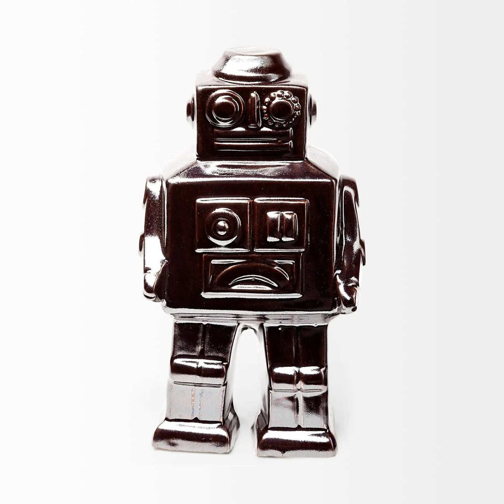 Silver Metal Robot Shaped Sculpture - Homeroots - Flyclothing LLC