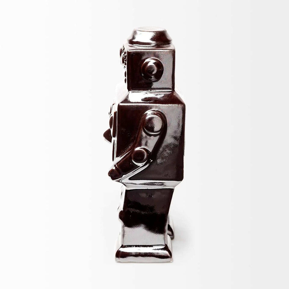 Silver Metal Robot Shaped Sculpture - Homeroots - Flyclothing LLC