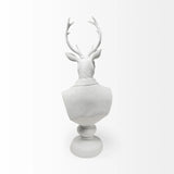 White Resin Suited Deer Bust Decor Piece - Homeroots