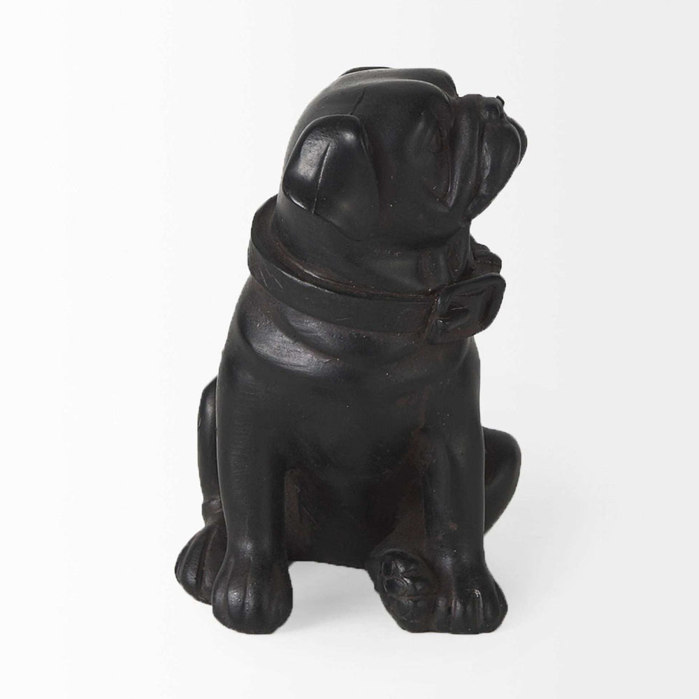 Black Resin Pug Dog Sculpture - Homeroots - Flyclothing LLC
