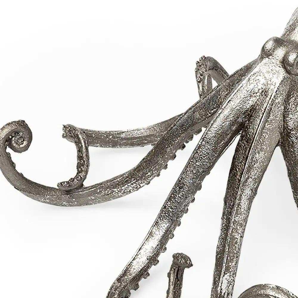 Petite Silver Resin Octopus Sculpture - Homeroots - Flyclothing LLC