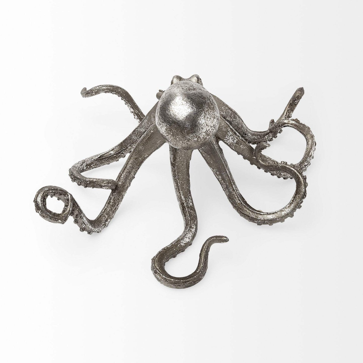 Petite Silver Resin Octopus Sculpture - Homeroots - Flyclothing LLC