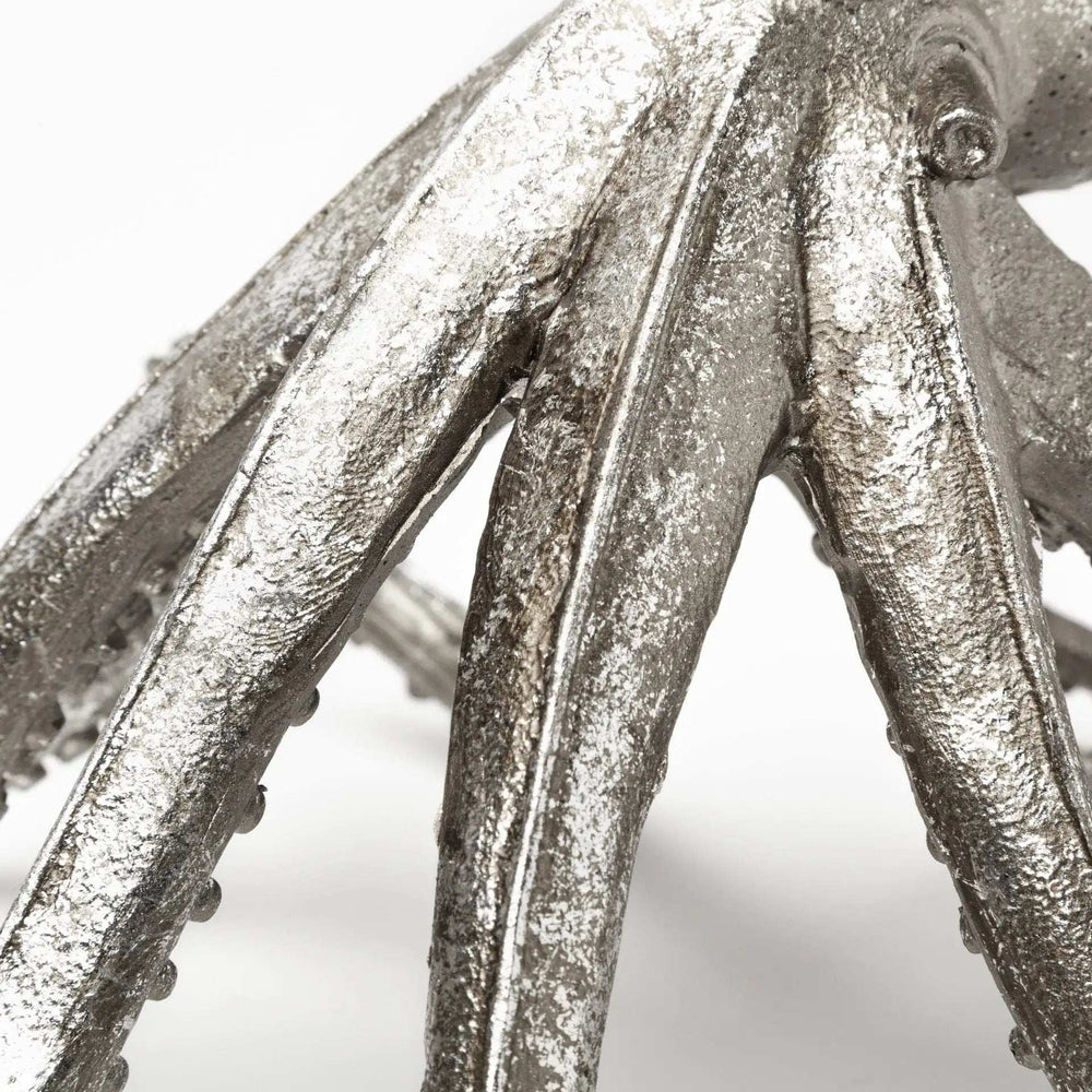 Petite Silver Resin Octopus Sculpture - Homeroots - Flyclothing LLC