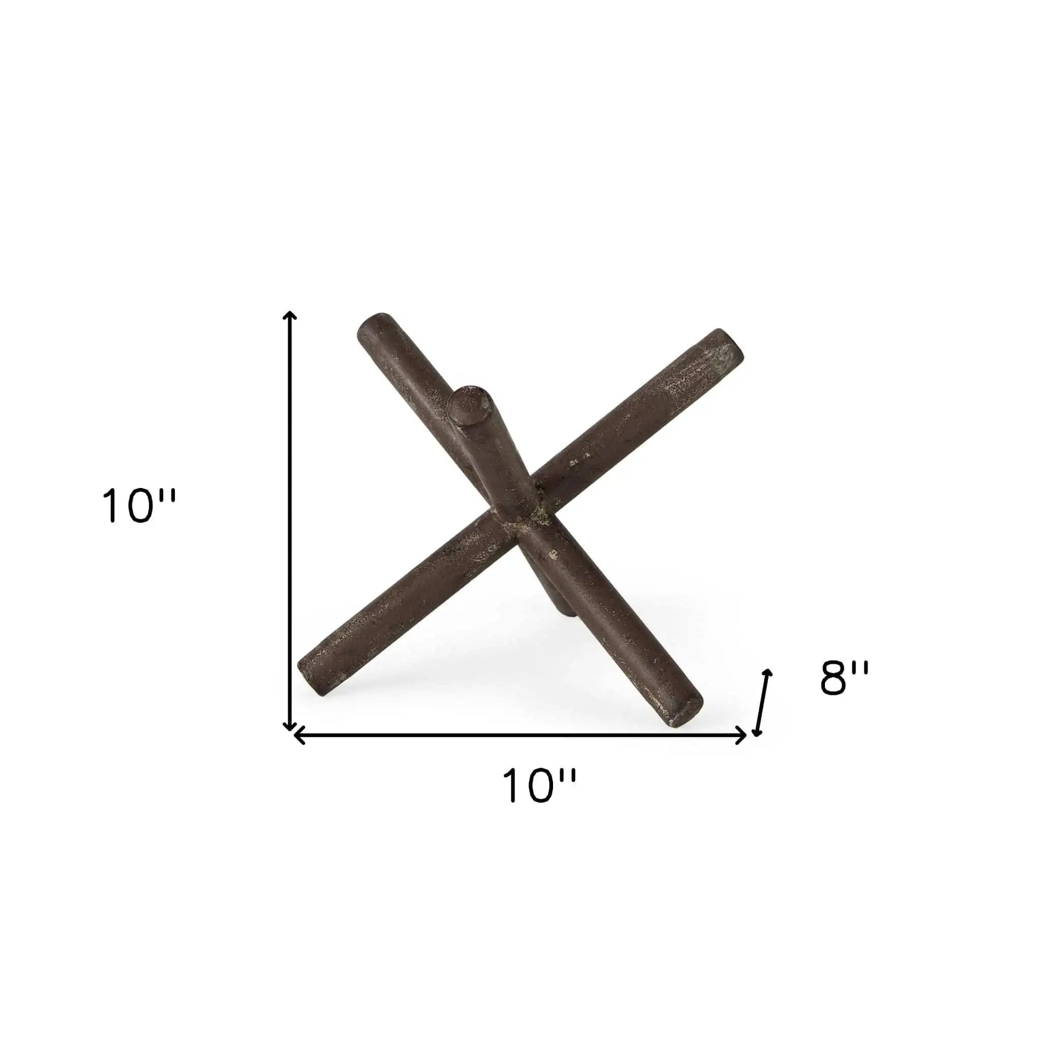 10" Rustic Metal X Decorative Sculpture - Homeroots - Flyclothing LLC
