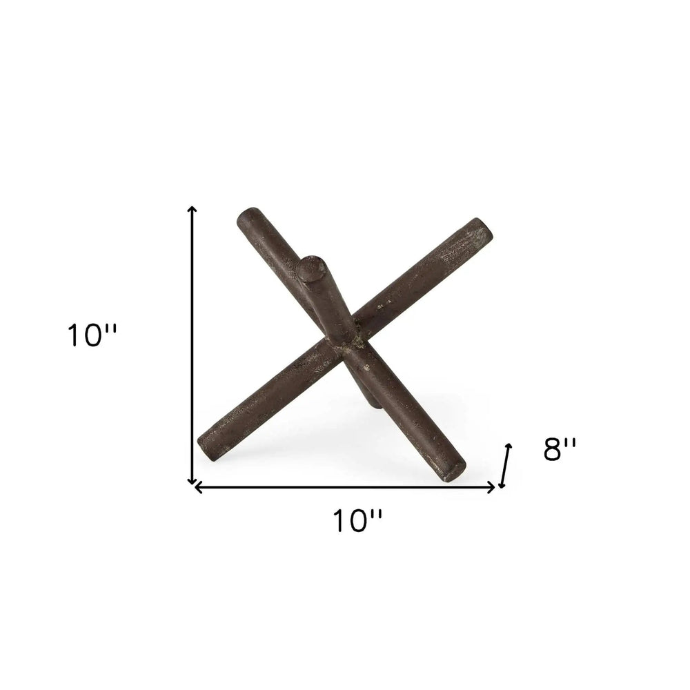 10" Rustic Metal X Decorative Sculpture - Homeroots