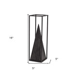 Black Metal Framed Pyramid Sculpture - Homeroots - Flyclothing LLC