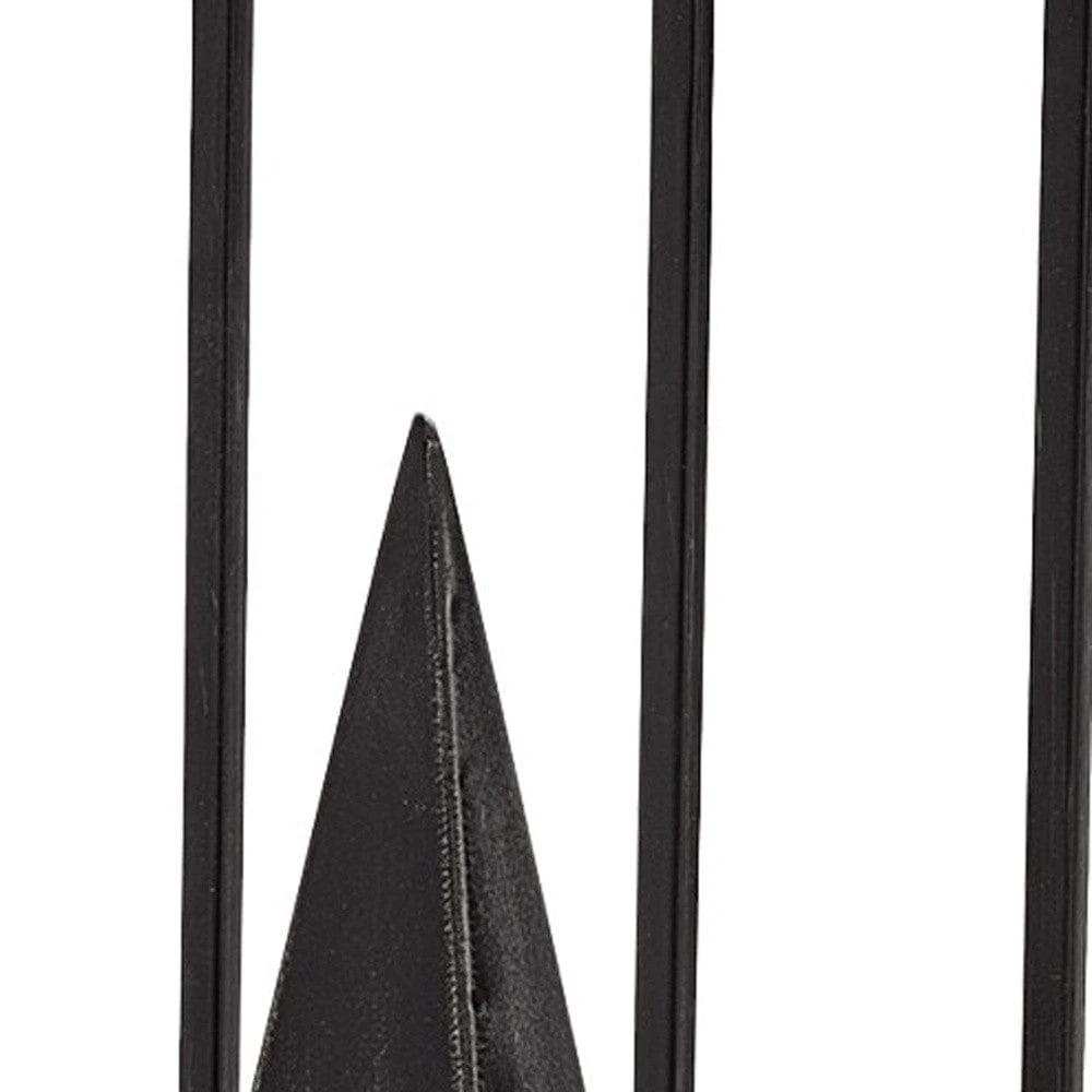 Black Metal Framed Pyramid Sculpture - Homeroots - Flyclothing LLC