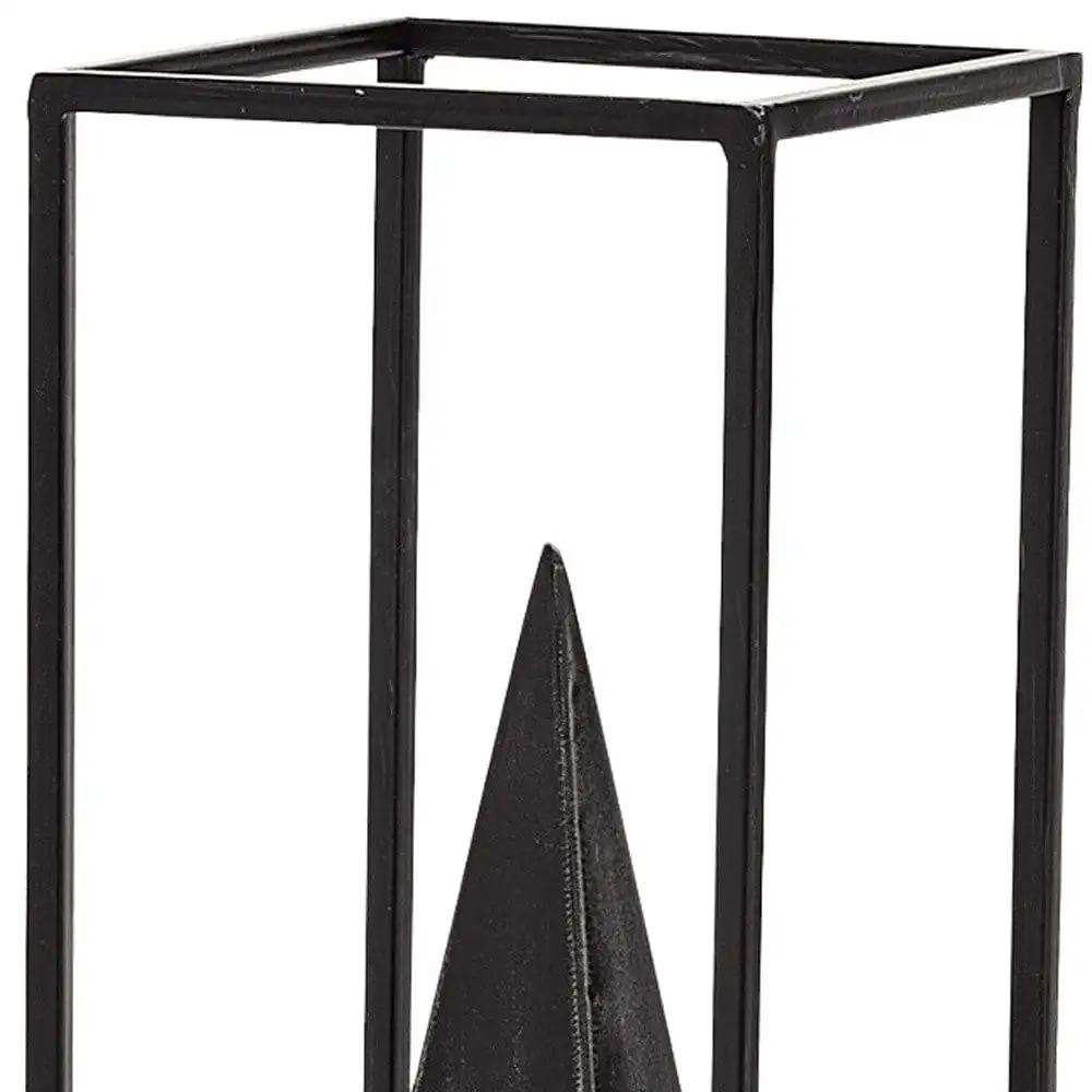 Black Metal Framed Pyramid Sculpture - Homeroots - Flyclothing LLC