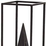 Black Metal Framed Pyramid Sculpture - Homeroots - Flyclothing LLC