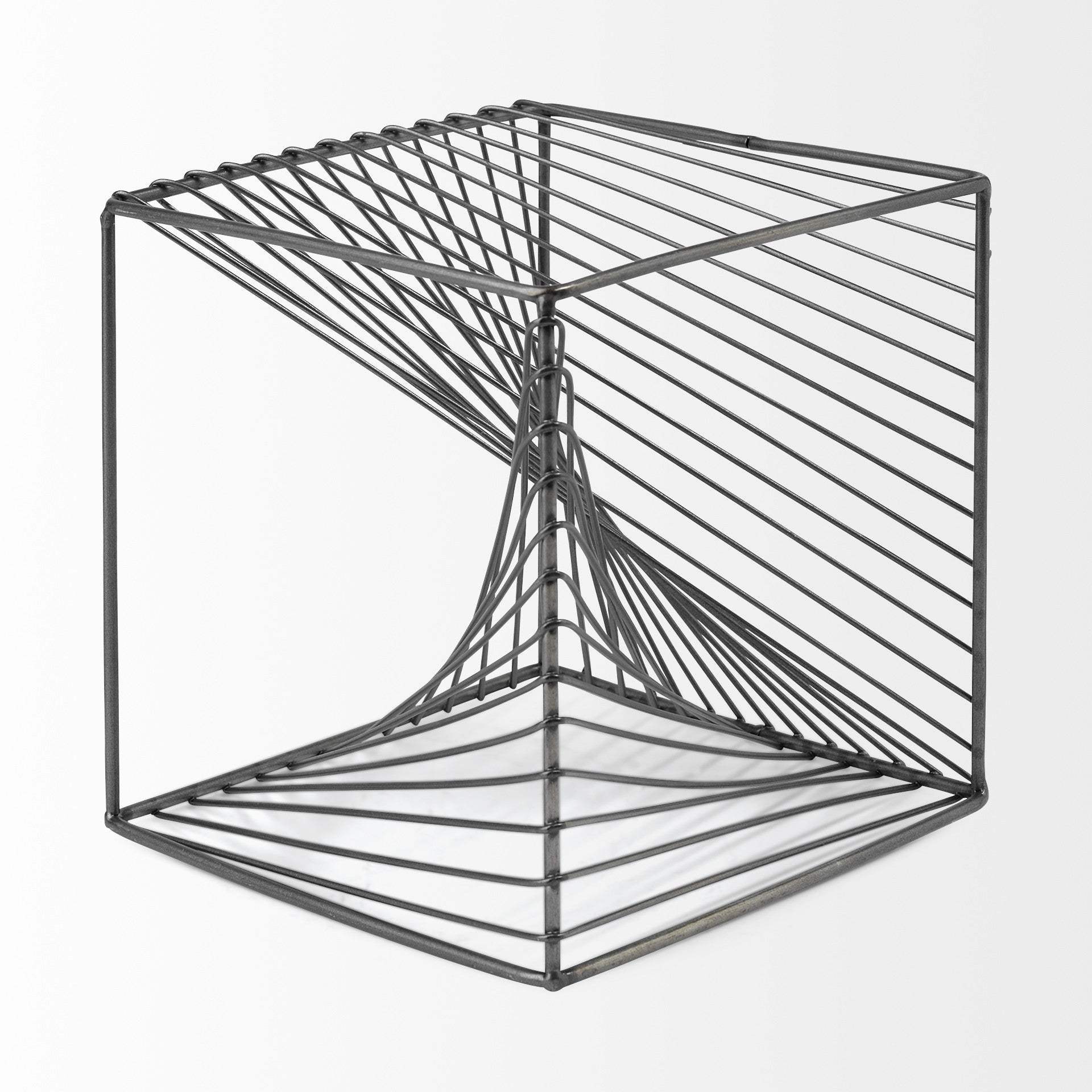 Contemporary Gray Metal Cubed Decor Piece - Homeroots - Flyclothing LLC