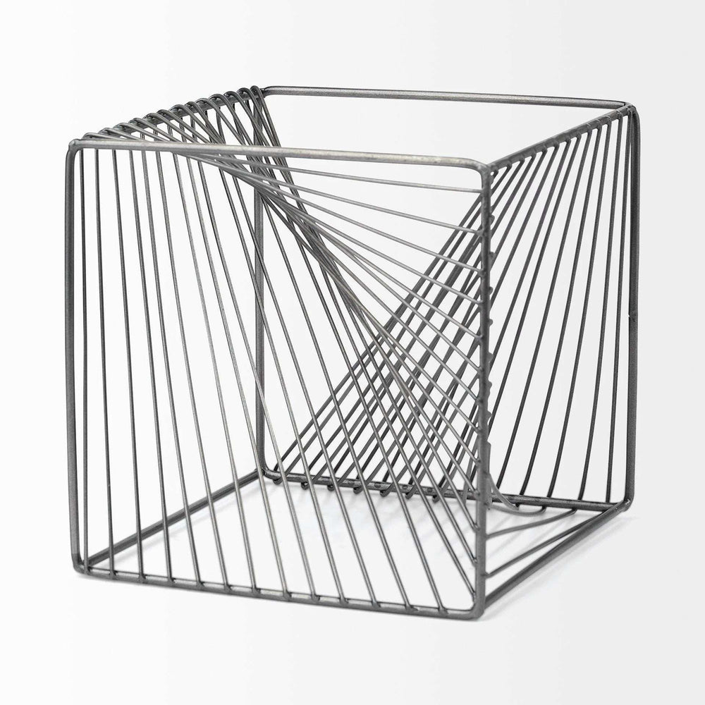 Contemporary Gray Metal Cubed Decor Piece - Homeroots - Flyclothing LLC