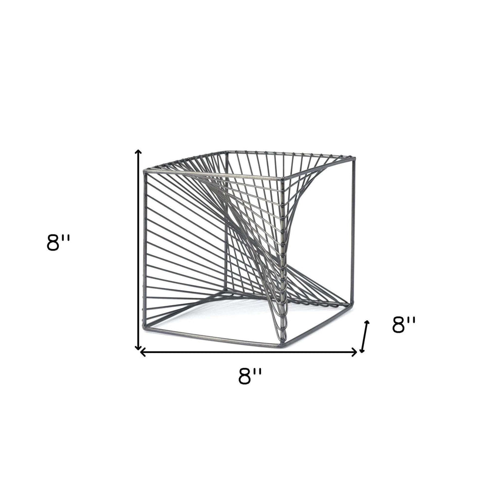 Contemporary Gray Metal Cubed Decor Piece - Homeroots - Flyclothing LLC