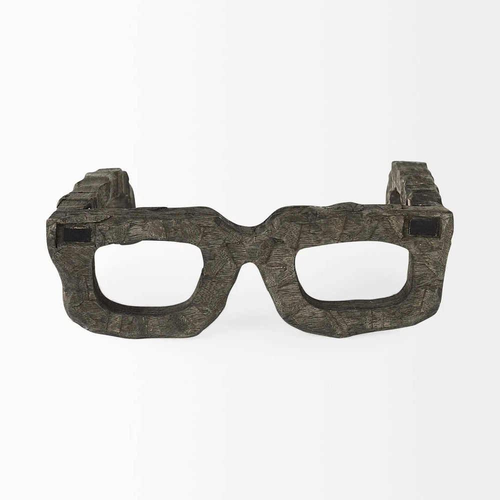 Eugene Rustic Brown Wooden Eyeglass Sculpture - Homeroots - Flyclothing LLC