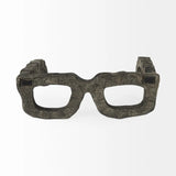 Eugene Rustic Brown Wooden Eyeglass Sculpture - Homeroots