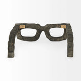 Eugene Rustic Brown Wooden Eyeglass Sculpture - Homeroots