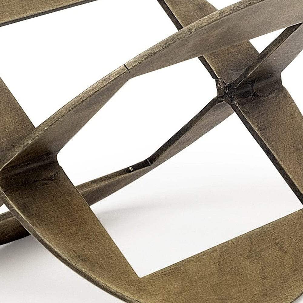 6" Gold Metal Geometric Orb Tabletop Sculpture - Homeroots - Flyclothing LLC